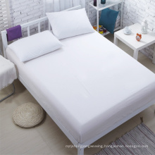Hotel Wholesale Plain White Bed Sheet Fitted Sheet (WSFI-2016003)